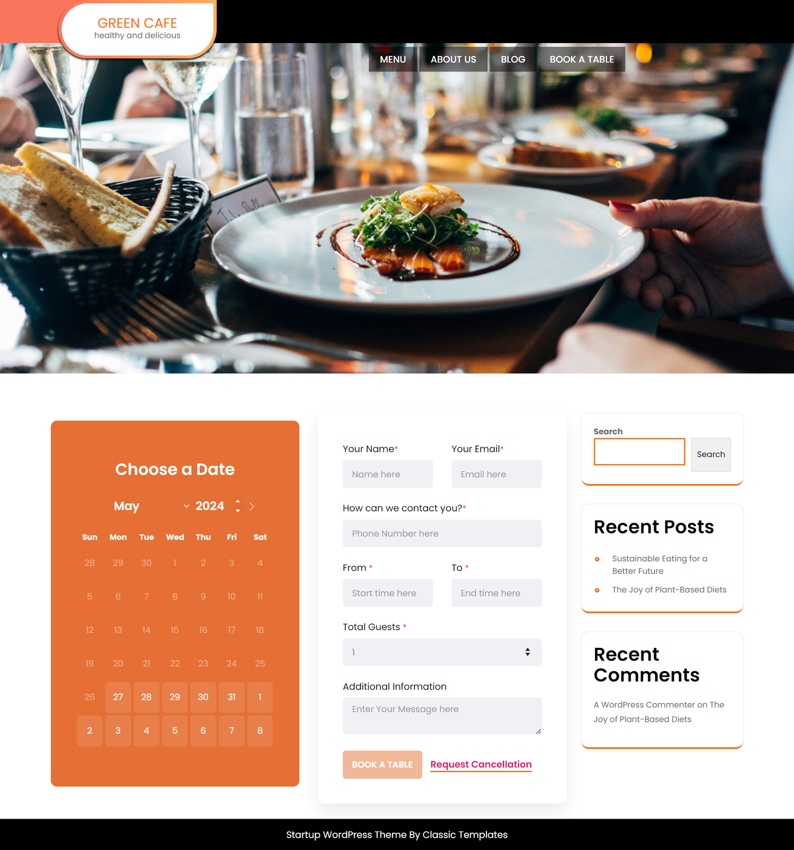 cafe landing page project